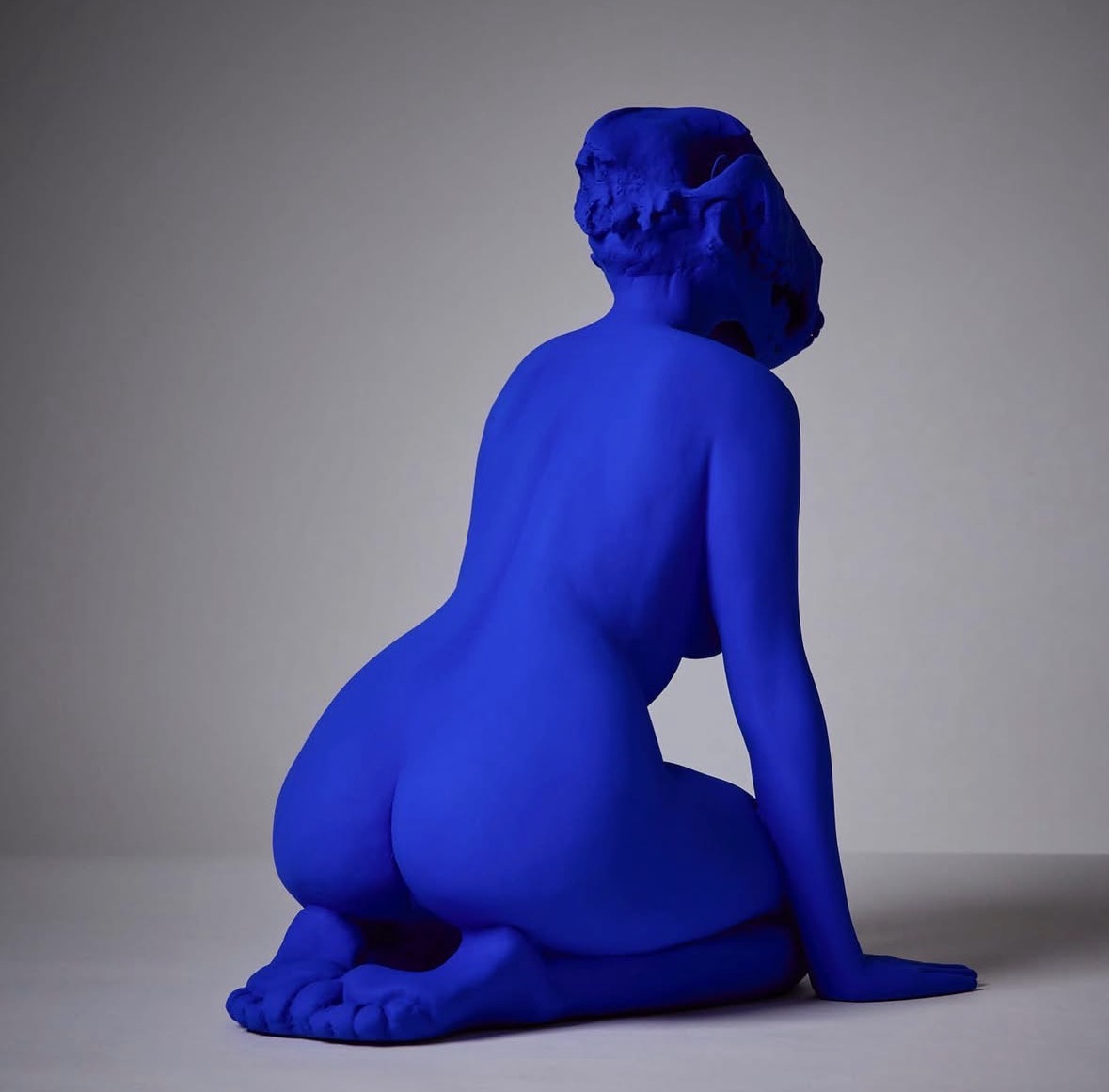 Man’s Best Friend in Yves Klein blue patina, right rear view