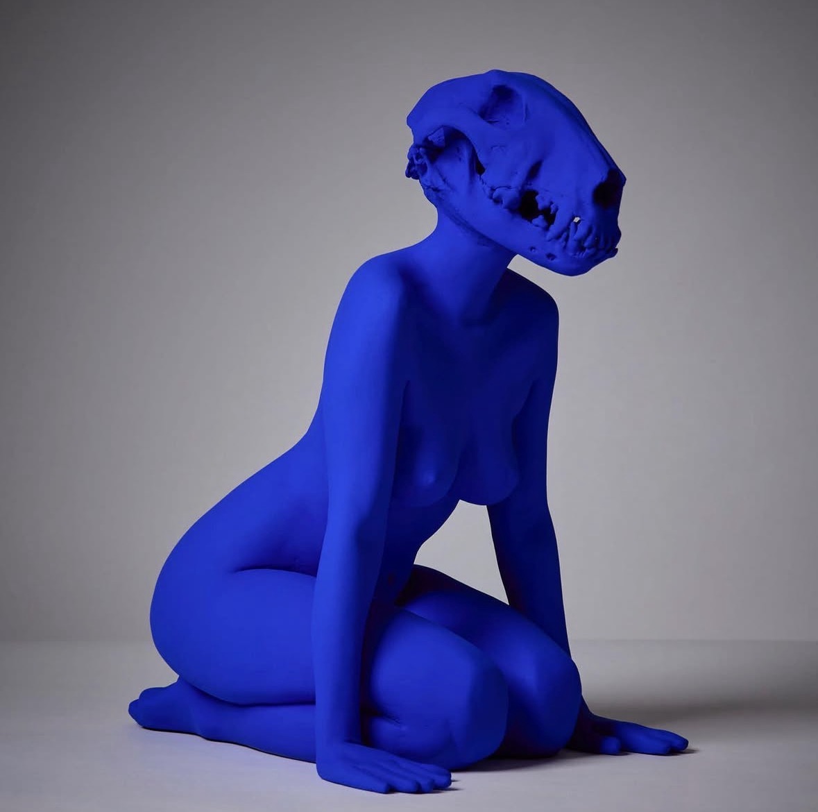 Man’s Best Friend in Yves Klein blue patina, alternate front view